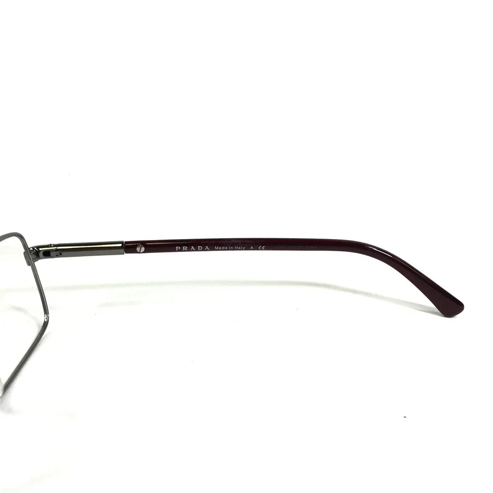 Prada Eyeglasses Frames VPR 63M 0AG-1O1 Burgundy Red Shiny Silver 52-17-140